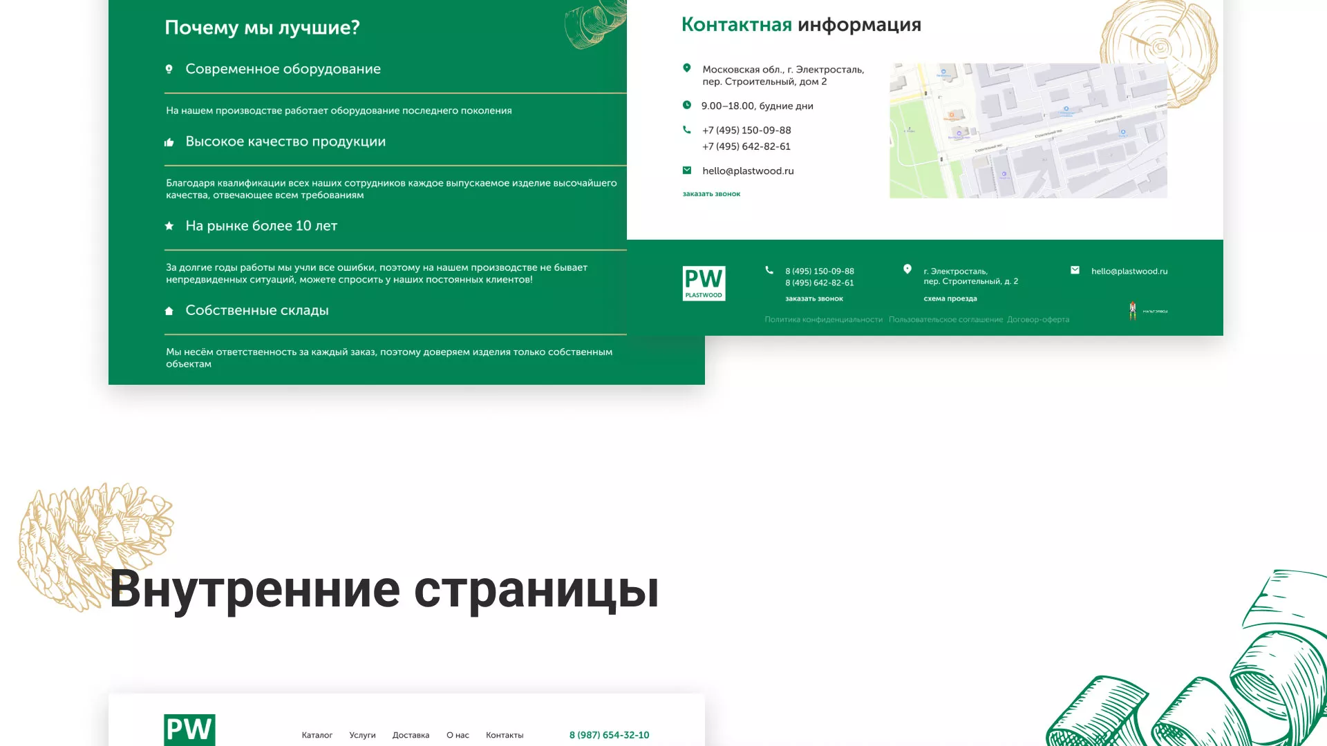 Разработка айдентики и сайта компании «Plastwood» в Нелидово