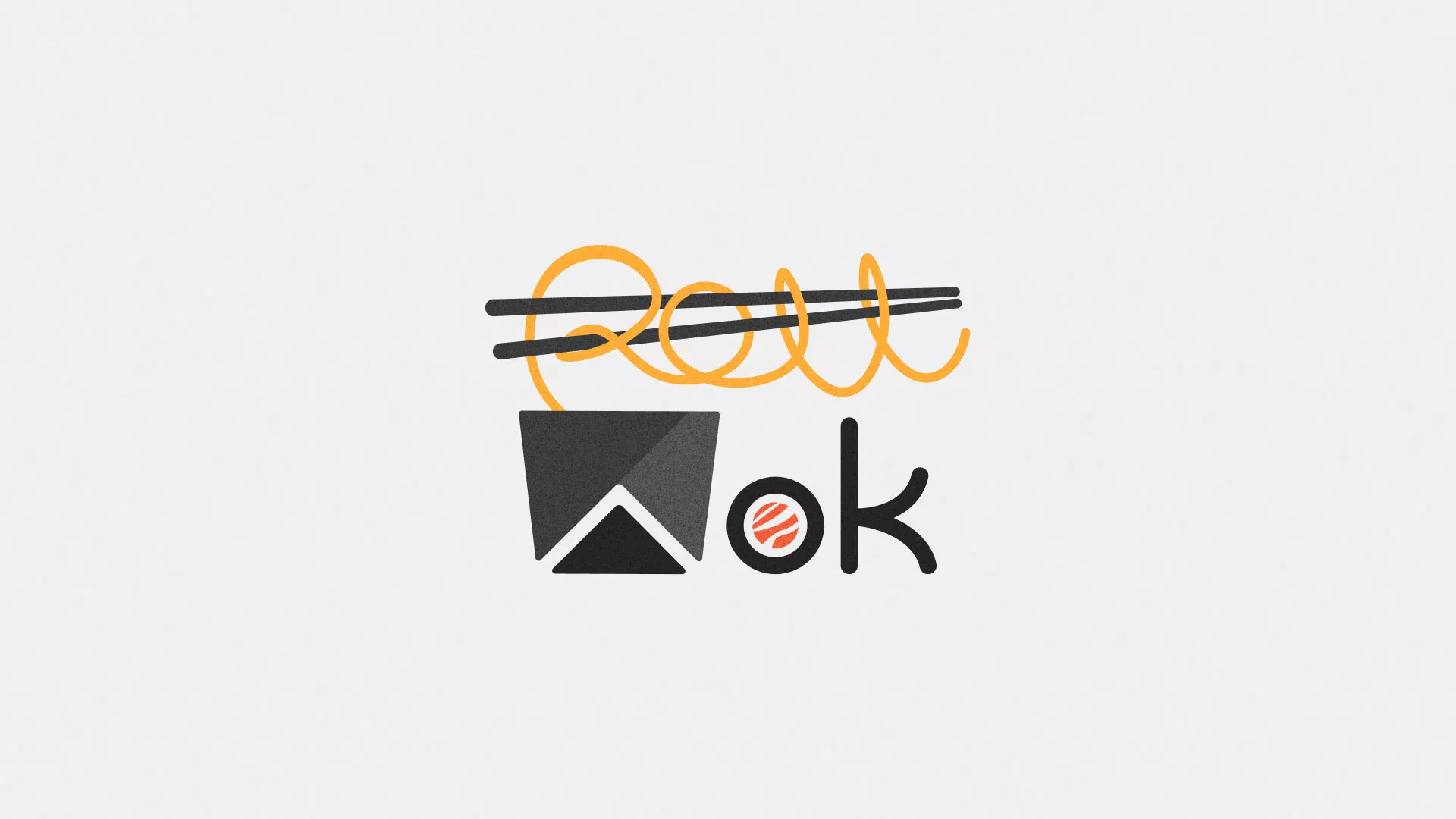 Разработка логотипа суши-бара «Roll Wok Club» в Нелидово